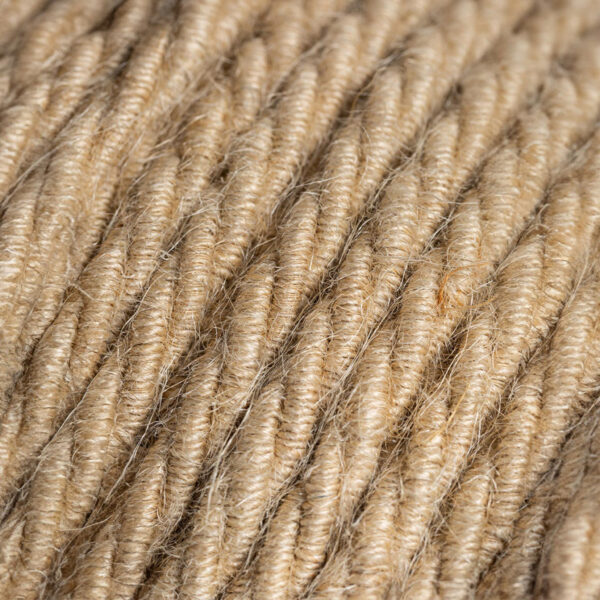 Fil Électrique Textile Torsadé Tissu Beige Jute – 2 fils, 1m pour luminaire DIY Twisted Textile Electrical Wire, Beige Jute Fabric – 2-strand, 1 m, for DIY lighting – MCFE0010148T7S01