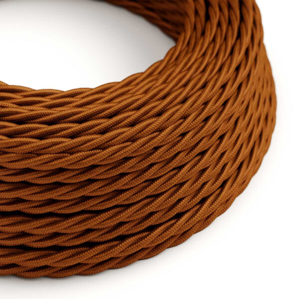 Fil Électrique Textile Torsadé Tissu Brun Whisky pour luminaire DIY Whiskey Brown Twisted Textile Electrical Cord for DIY Lighting – MCFE0010040T2