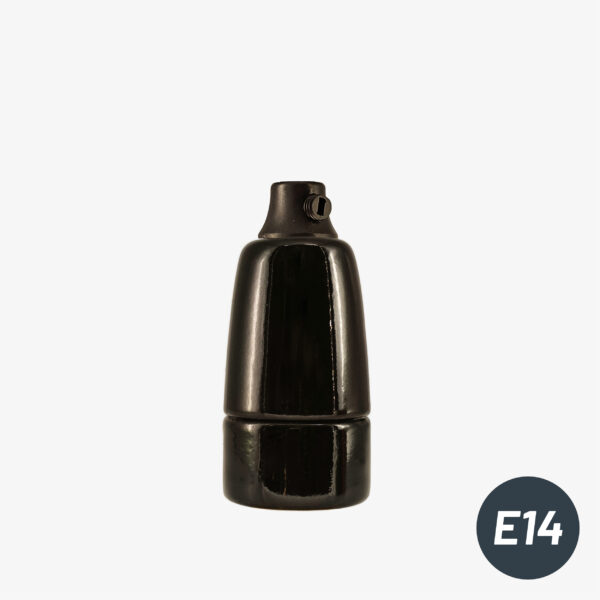 E14-fitting set, zwart porselein - MC Fact