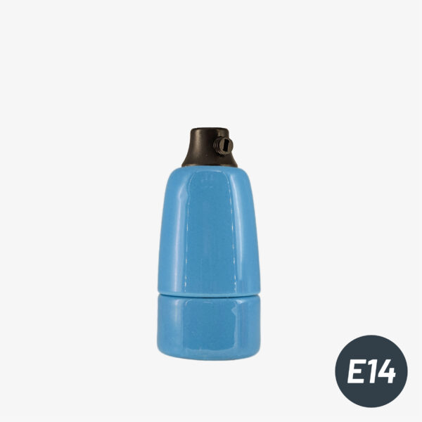 Kit douille E14 porcelaine bleu - MC Fact