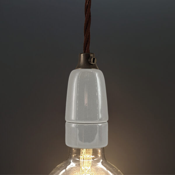 Hanglamp met grijze porseleinen fittingkit E14 – MCFL0405607B2