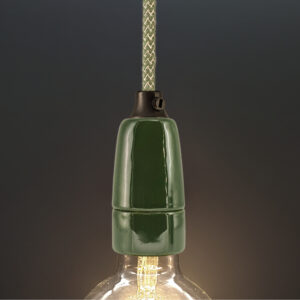 Luminaire suspension Kit douille porcelaine vert E14 – MCFL0405605B2