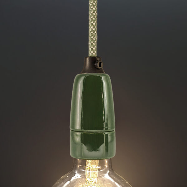 Hanglamp met groene porseleinen fitting E14 – MCFL0405605B2