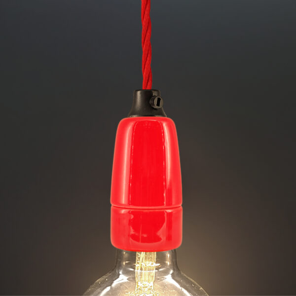 Hanglamp met rode porseleinen fitting E14 – MCFL0405604B2