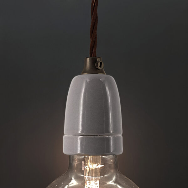 Luminaire suspension Kit E27 douille porcelaine grise &ndash; MCFL0400607B2
