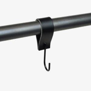 Garderobenhaken Schwarz Gerade aus mattem Leder - MCFA0070125L2W0