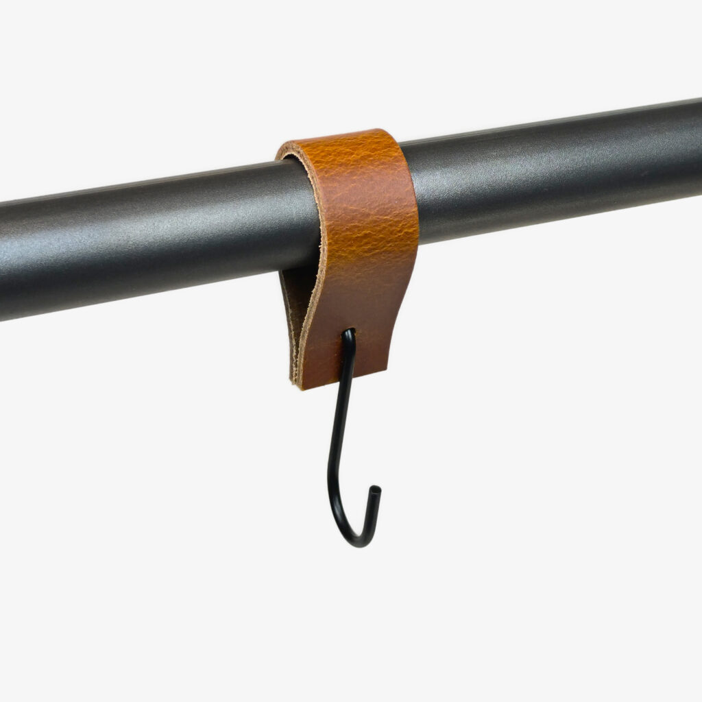 Cognac Straight Brown Leather Wardrobe Hook - MCFA0071225L1W0