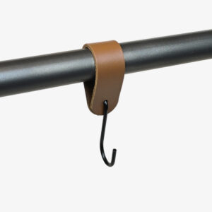 Rounded Brown Door Hanger in Matte Leather - MCFA0080325L2W0
