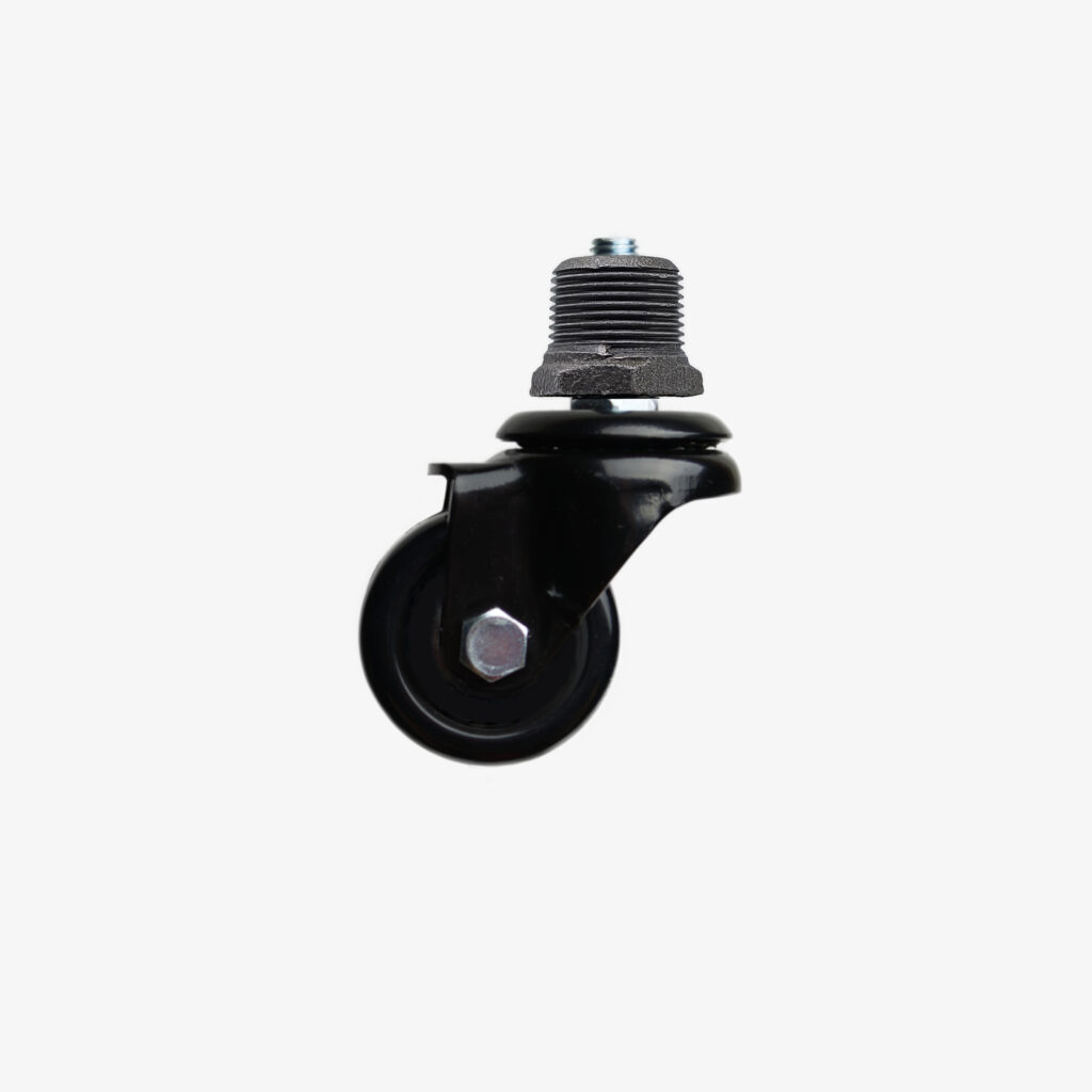 Kit Roulette pivotante charge lourde 120kg de 50mm noire pour raccord – V2 plomberie DIY – MCFA0010100P1