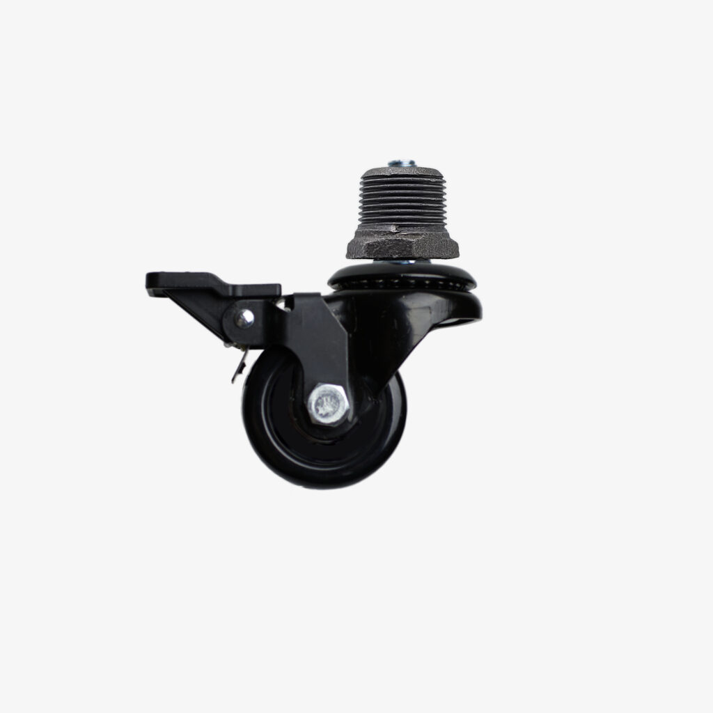 Black swivel castor 50mm with brake 120kg for fittings - V2 plomberie DIY - MCFA0011100P1