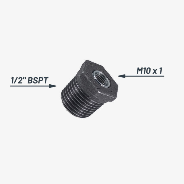 Nippeladapter, verloop van metrisch M10x1 – 1/2″, voor DIY-interieur in industriële stijl – MCFF1121289W1