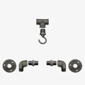 Porte Manteau Industriel 1 Crochet Vertical sur bride 1914 – Kit, Sans vis – MCFK5110512W1