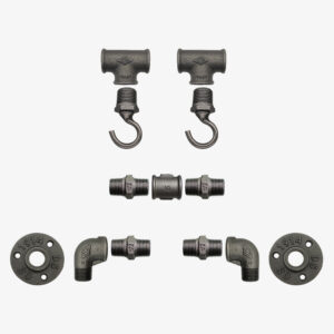Porte Manteau Industriel 2 Crochets Verticaux sur bride 1914 – Kit, Sans vis – MCFK5120512W1