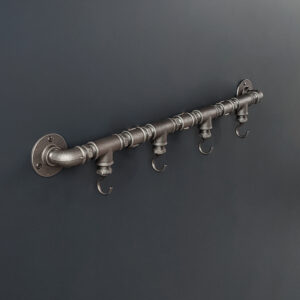 Industrial Coat Rack 4 Vertical Hooks on Deco Flange - MCFK4140512