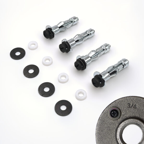 Bevestigingsset met klassieke ronde flensschroeven, zwart, voor holle scheidingswand, voor loodgieterswerk – MCFS04315005W21K