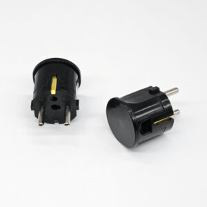 Electrical Component Vintage European Plug With Earth - Black - MCFL0103201Y8