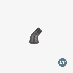 45°-Winkelstück F/M – 3/8″ aus schwarzem Gusseisen für den Sanitärbereich, im Industrial-Stil, für DIY-Projekte – MCFF0201238W1