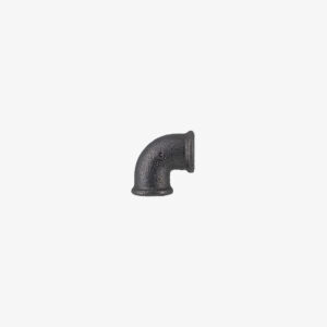 90° Elbow Fitting – 3/8″ Black Cast Iron Plumbing Fitting for Industrial DIY Decor – MCFF0101138W1