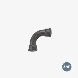 Raccord Coude 90° long – 3/8″ de plomberie en fonte noir pour la décoration industrielle DIY &ndash; MCFF0121138W1