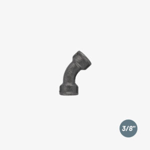 Short 45° Elbow Fitting – 3/8″ Black Cast Iron Plumbing Fitting for Industrial DIY Decor – MCFF0211138W1