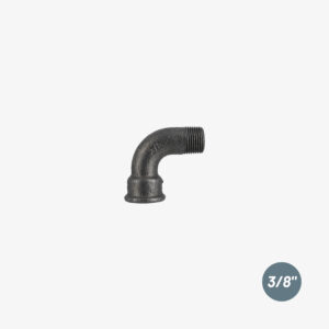 90° Short Elbow Fitting (F/M) – 3/8″ Black Cast Iron Plumbing Fitting for Industrial DIY Decor – MCFF0111238W1