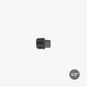 Fitting Stopfen ohne Kragen - 1/2″ Klempnerarbeit Gusseisen schwarz für DIY Industriedekoration - MCFF0331312W1