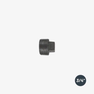 Fitting Stopfen ohne Kragen - 3/4″ Klempnerarbeit aus schwarzem Gusseisen für DIY Industriedekoration - MCFF0331334W1
