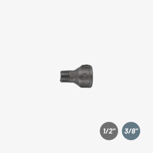 Raccord Manchon réducteur Male / Femelle – 1/2″ > 3/8″ de plomberie en fonte noir pour la décoration industrielle DIY &ndash; MCFF2381212W1