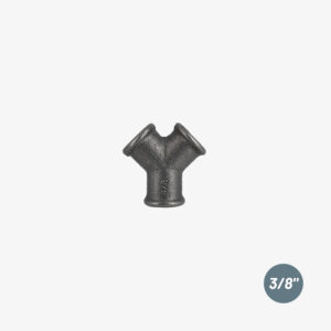Raccord Distributeur en Y – 3/8″ de plomberie en fonte noir déco style indus DIY &ndash; MCFF0511138W1