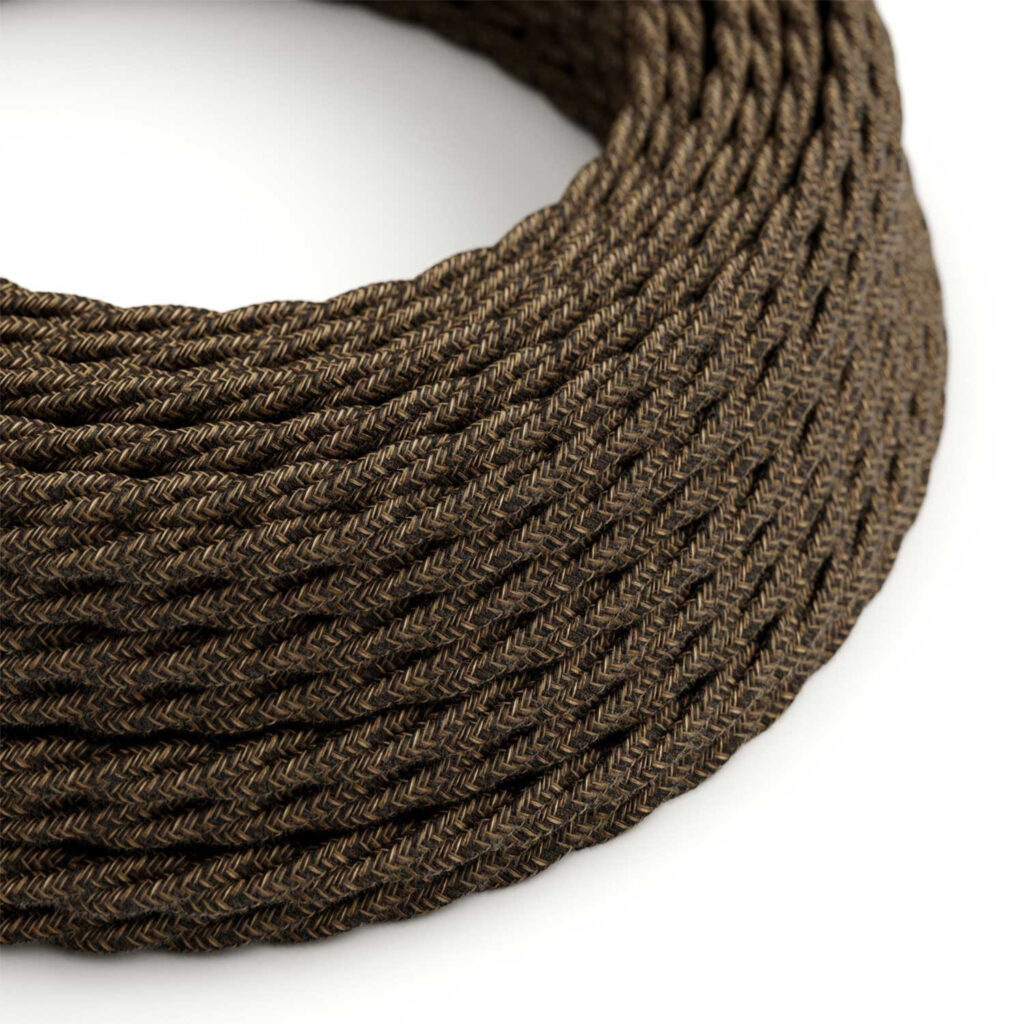 Brown Twisted Textile Fabric Electrical Cable for DIY Lighting – MCFE0010181T9