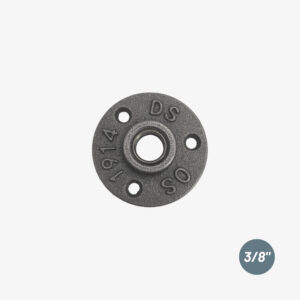 1914 Decorative Flange Fitting – 3/8″ black cast iron plumbing fitting (1914) for DIY industrial decor – MCFF0611138W1