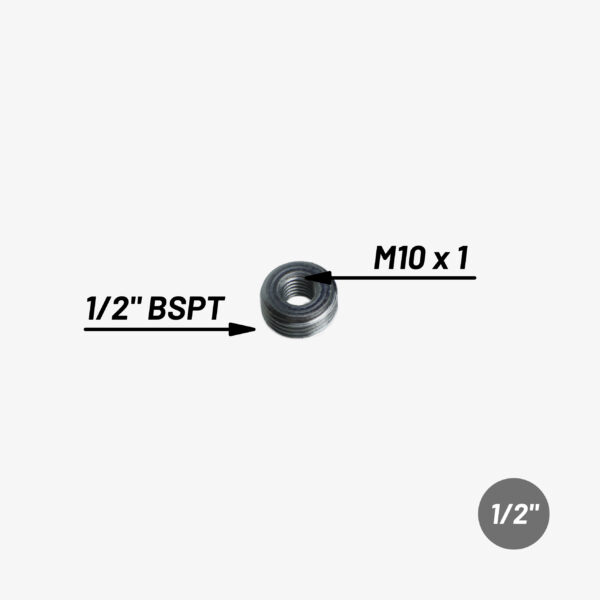 Metrische verloopkoppeling M10x1 voor verlichtingsbuizen – 1/2″ > M10x1 metrisch sanitair voor industriële DIY-inrichting – MCFF1121289W2